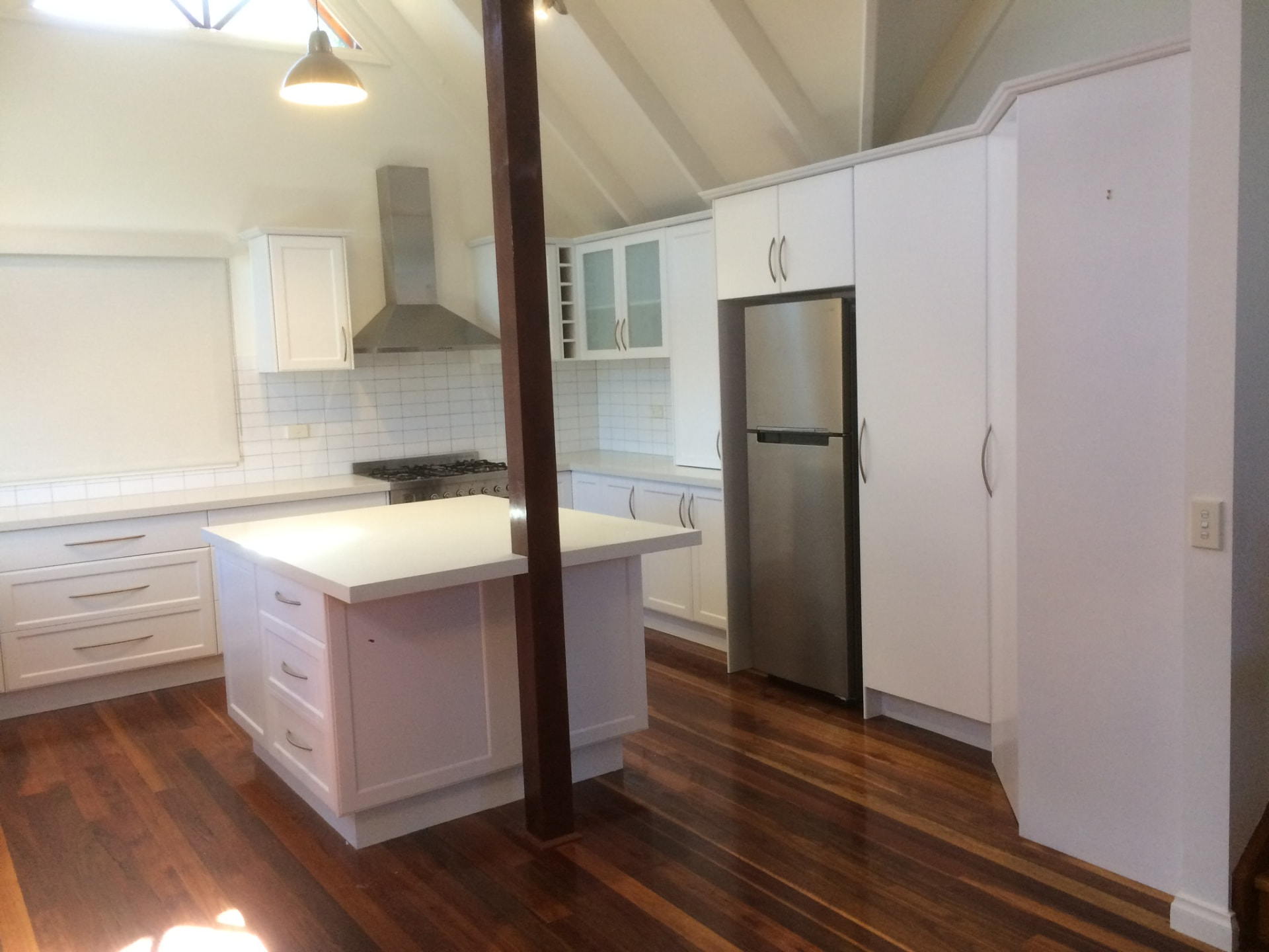 After: Navy & Cream → Crisp White Kitchen