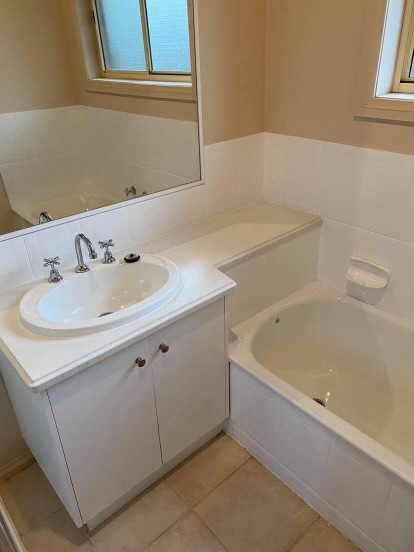 After: Dated Bathroom → Bright White