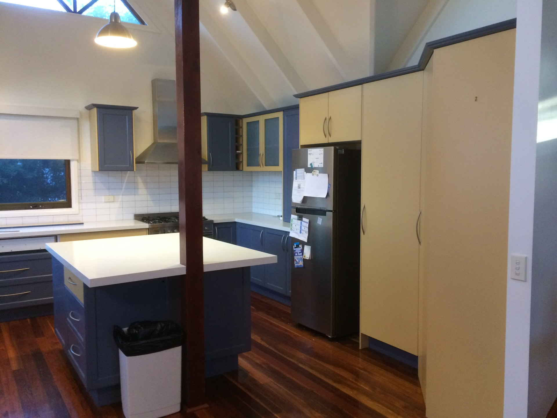 Before: Navy & Cream → Crisp White Kitchen